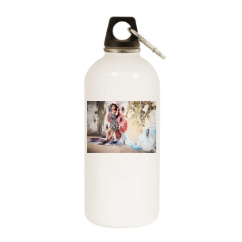 Selena Gomez White Water Bottle With Carabiner