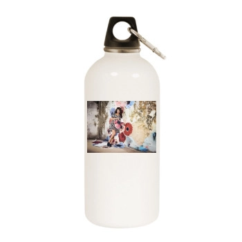 Selena Gomez White Water Bottle With Carabiner