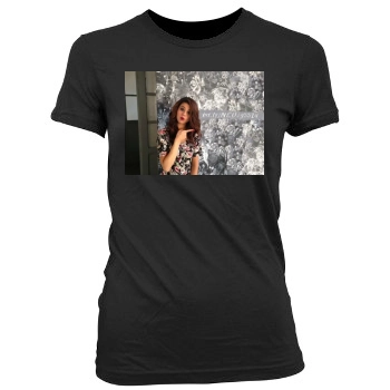 Selena Gomez Women's Junior Cut Crewneck T-Shirt