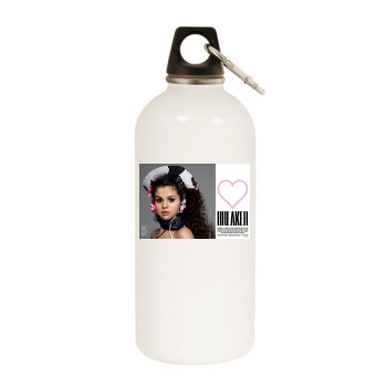 Selena Gomez White Water Bottle With Carabiner