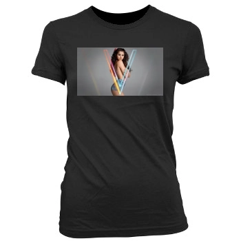 Selena Gomez Women's Junior Cut Crewneck T-Shirt