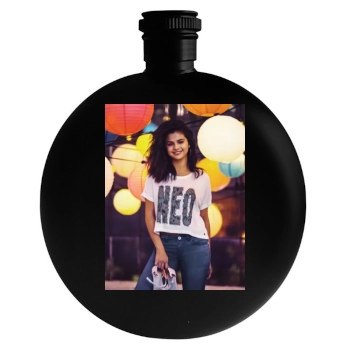 Selena Gomez Round Flask