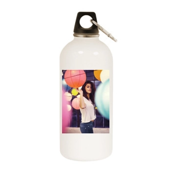 Selena Gomez White Water Bottle With Carabiner