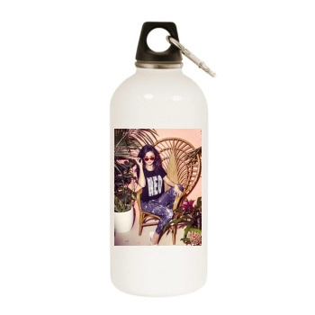 Selena Gomez White Water Bottle With Carabiner