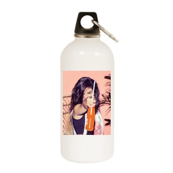 Selena Gomez White Water Bottle With Carabiner