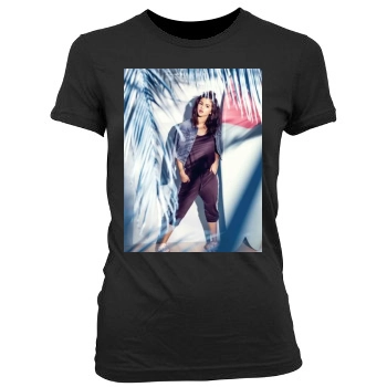 Selena Gomez Women's Junior Cut Crewneck T-Shirt