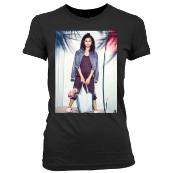 Selena Gomez Women's Junior Cut Crewneck T-Shirt