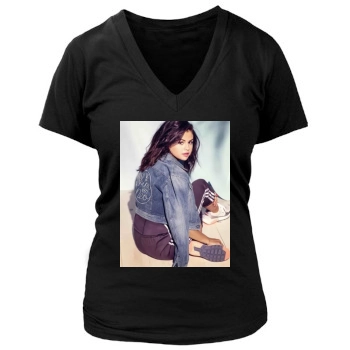 Selena Gomez Women's Deep V-Neck TShirt