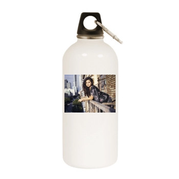 Selena Gomez White Water Bottle With Carabiner