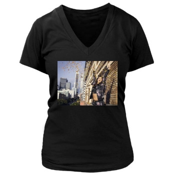 Selena Gomez Women's Deep V-Neck TShirt