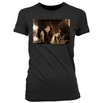 Selena Gomez Women's Junior Cut Crewneck T-Shirt