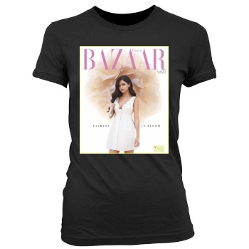 Selena Gomez Women's Junior Cut Crewneck T-Shirt