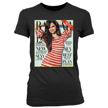 Selena Gomez Women's Junior Cut Crewneck T-Shirt