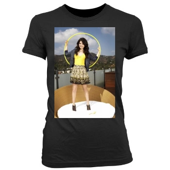 Selena Gomez Women's Junior Cut Crewneck T-Shirt