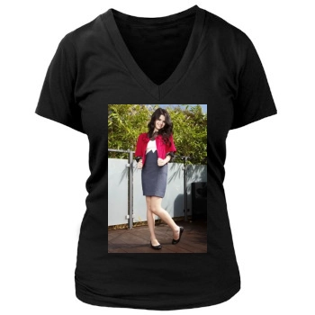 Selena Gomez Women's Deep V-Neck TShirt