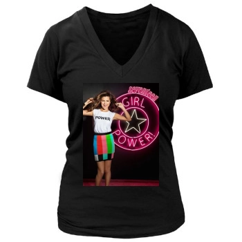 Selena Gomez Women's Deep V-Neck TShirt