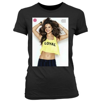 Selena Gomez Women's Junior Cut Crewneck T-Shirt