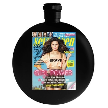 Selena Gomez Round Flask