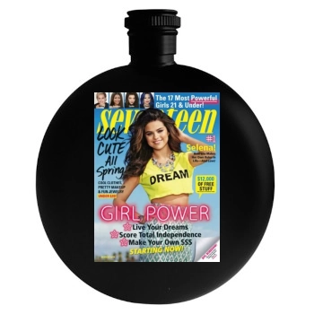 Selena Gomez Round Flask