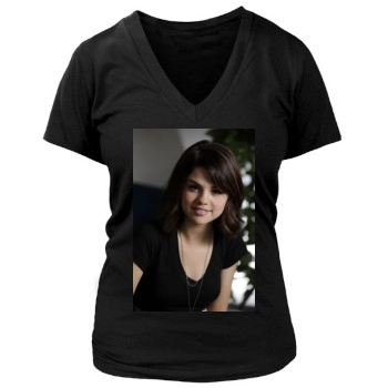 Selena Gomez Women's Deep V-Neck TShirt