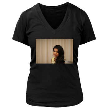 Selena Gomez Women's Deep V-Neck TShirt