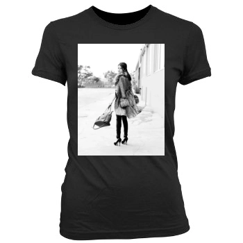 Selena Gomez Women's Junior Cut Crewneck T-Shirt