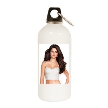 Selena Gomez White Water Bottle With Carabiner