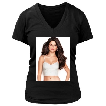 Selena Gomez Women's Deep V-Neck TShirt