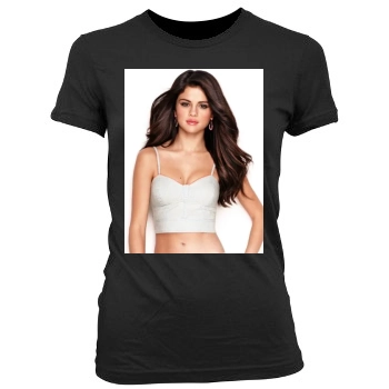 Selena Gomez Women's Junior Cut Crewneck T-Shirt