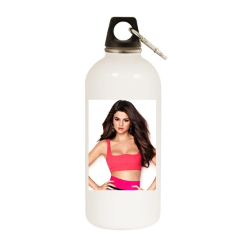 Selena Gomez White Water Bottle With Carabiner