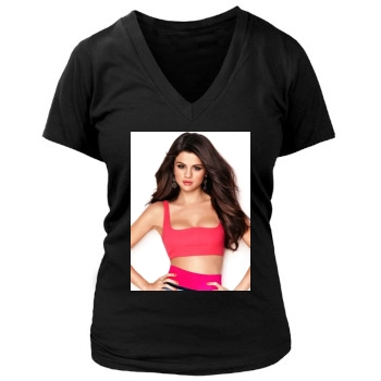 Selena Gomez Women's Deep V-Neck TShirt