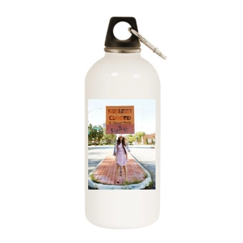 Selena Gomez White Water Bottle With Carabiner