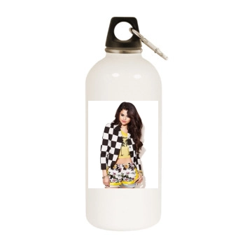 Selena Gomez White Water Bottle With Carabiner