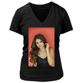 Selena Gomez Women's Deep V-Neck TShirt