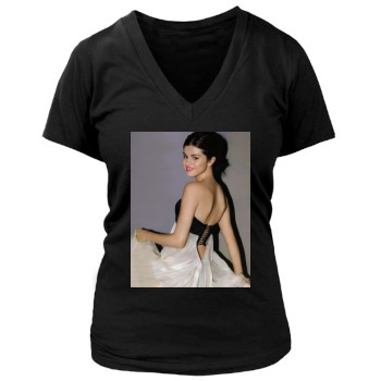 Selena Gomez Women's Deep V-Neck TShirt