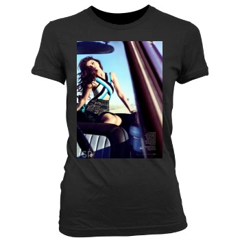 Selena Gomez Women's Junior Cut Crewneck T-Shirt