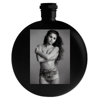 Selena Gomez Round Flask