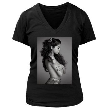 Selena Gomez Women's Deep V-Neck TShirt