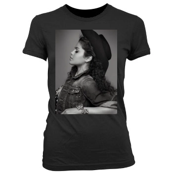 Selena Gomez Women's Junior Cut Crewneck T-Shirt