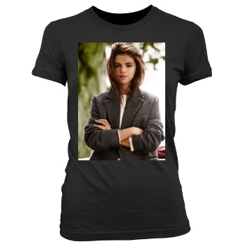 Selena Gomez Women's Junior Cut Crewneck T-Shirt