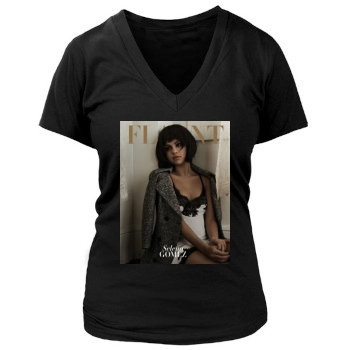 Selena Gomez Women's Deep V-Neck TShirt