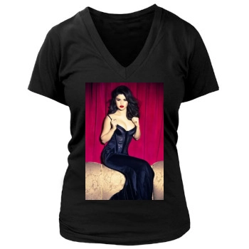 Selena Gomez Women's Deep V-Neck TShirt