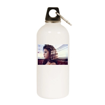 Selena Gomez White Water Bottle With Carabiner