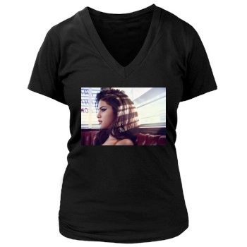 Selena Gomez Women's Deep V-Neck TShirt