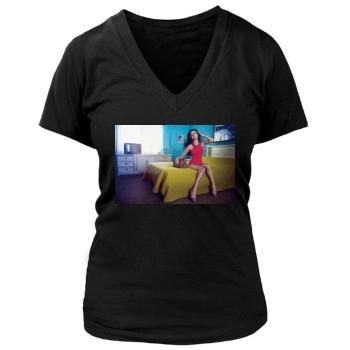 Selena Gomez Women's Deep V-Neck TShirt