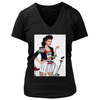 Selena Gomez Women's Deep V-Neck TShirt