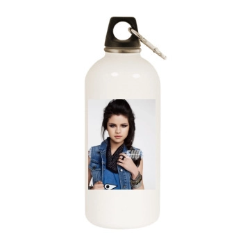 Selena Gomez White Water Bottle With Carabiner