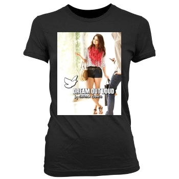 Selena Gomez Women's Junior Cut Crewneck T-Shirt