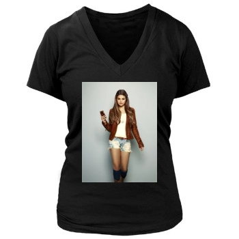 Selena Gomez Women's Deep V-Neck TShirt