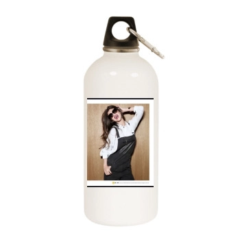 Selena Gomez White Water Bottle With Carabiner